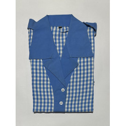 Girl's Suit Upper Full Sleeves SKY/White Check