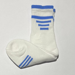 Socks White with Blue Lines Cotton-Lycra