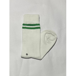 House Socks White with Green Stripes Cotton Lycra