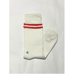 House Socks White with Red Stripes Cotton Lycra