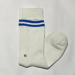 House Socks White with Blue Stripes Cotton Lycra