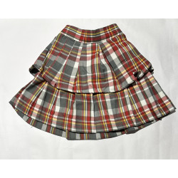 Skirt T/C Red and Grey CHK 