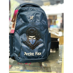 Arctic fox blue colour school bag with ninja print