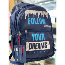 Priority school bag follow your dreams with sky blue badging