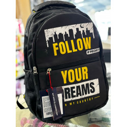 Priority school bag follow your dreams with yellow badging