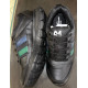 Arigold Mafatlal Black Shoes with Green-Blue Stripes Velcro/Laces