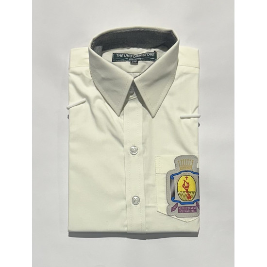 Full Sleeves Cream Shirt with Embroidered Pocket